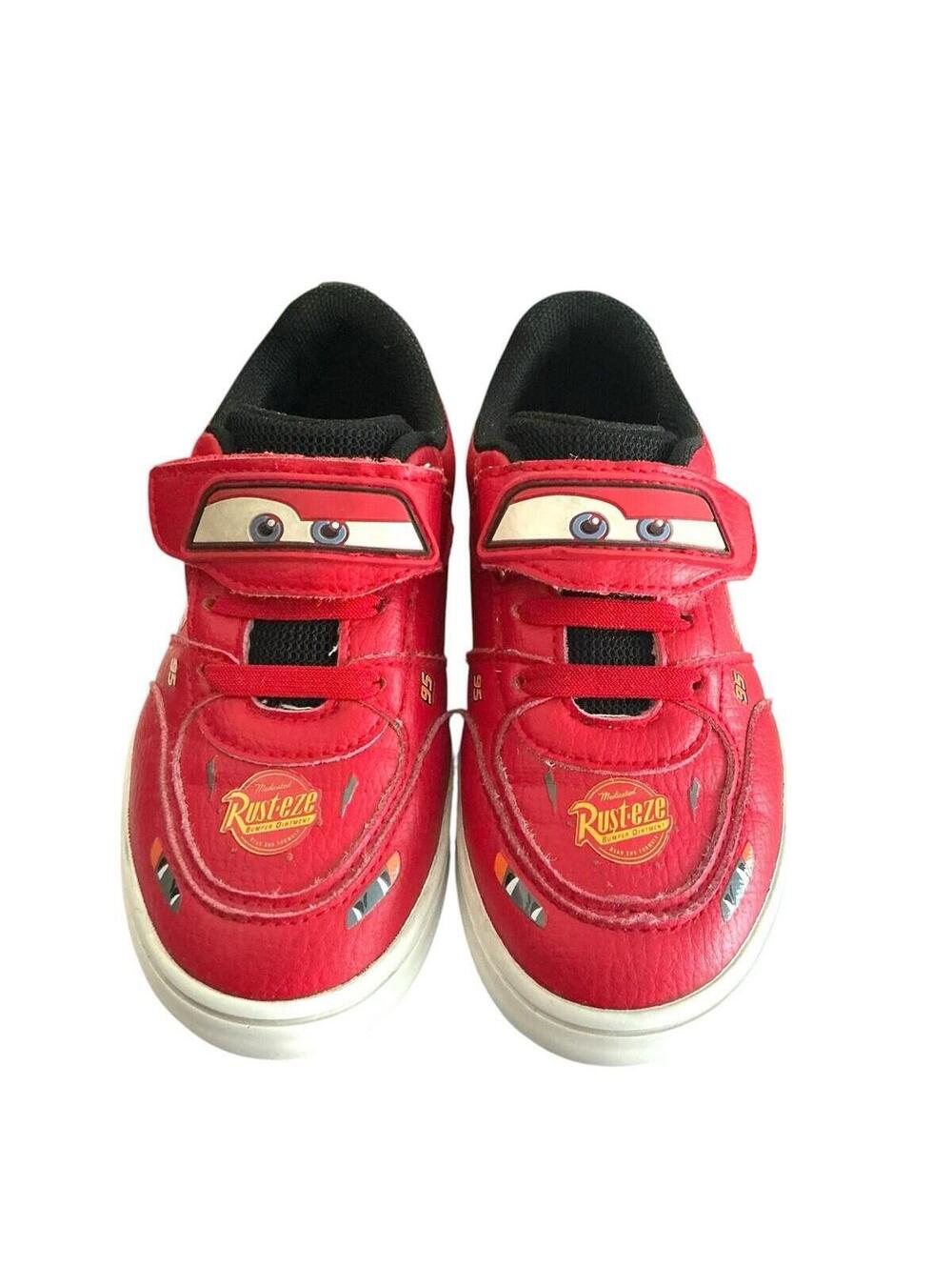 Disney Pixar Cars Lightning McQueen Shoes Boys Toddler Size 10 Red Sneakers PreO